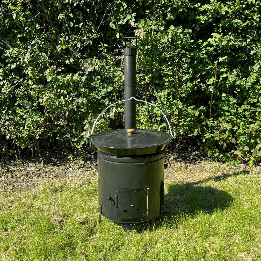 BBQ OUTDOOR KOOKKACHEL XL mit Hexenkessel und Deckel