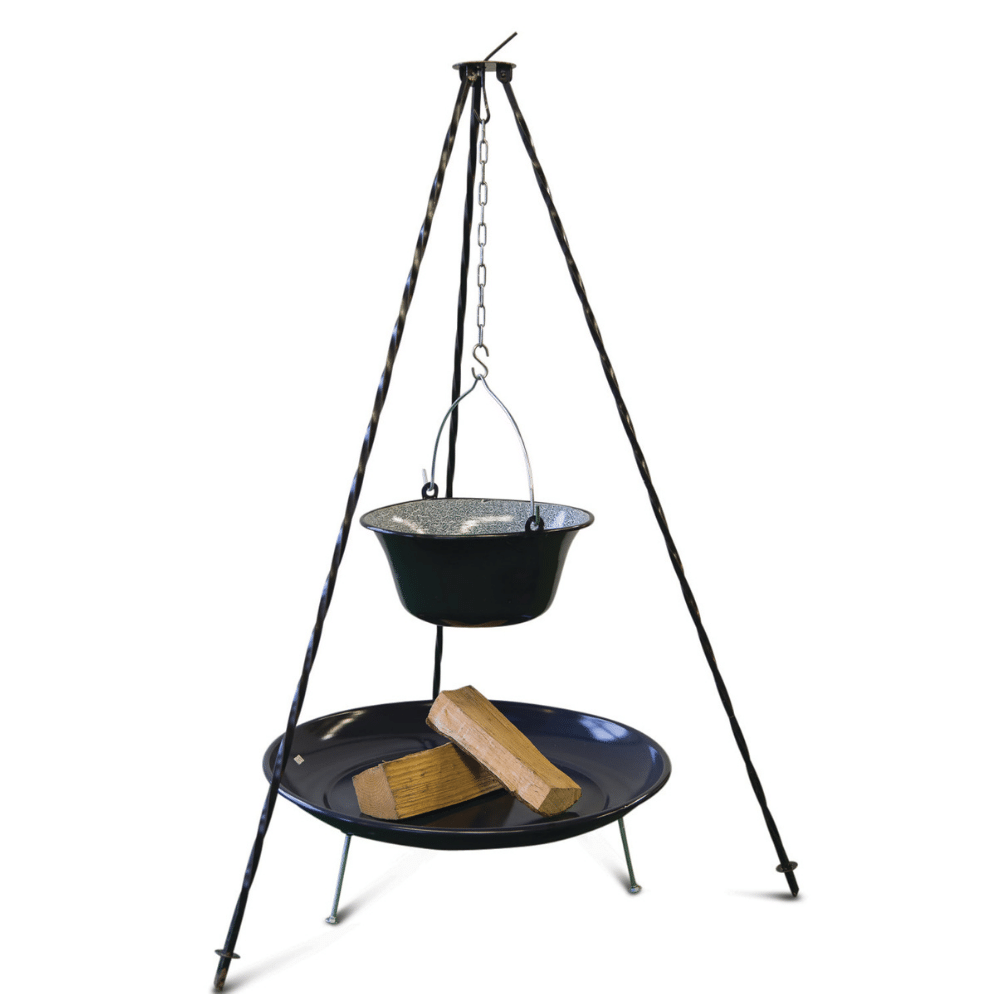 regisseur Dwars zitten Herformuleren Tripod set 120 cm with 10 litre witch-kettle and fire bowl order from The  VUUR LAB.®