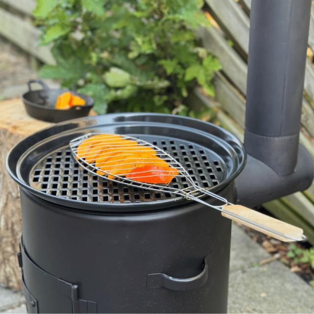 VUUR LAB. BBQ-spis för utomhusbruk med grillgaller och fiskgrillgaller pumpa