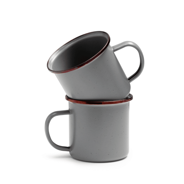 Barebones Enamel mugs grey 2 pieces