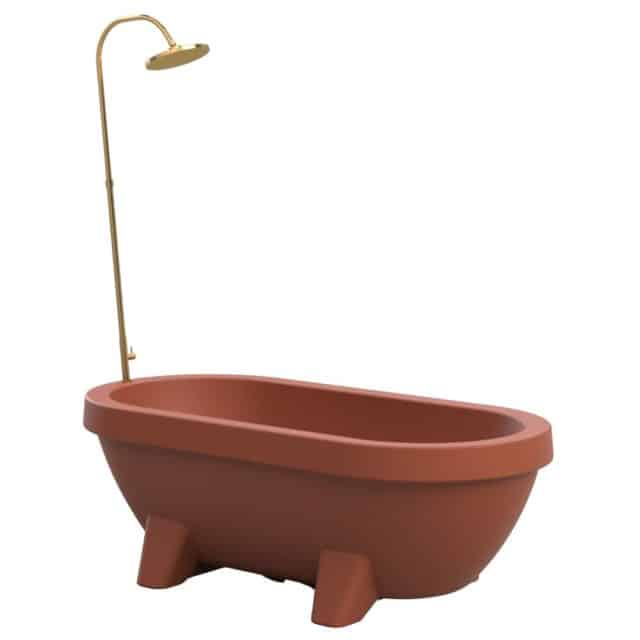 Gardentub Terracotta med gulddusch