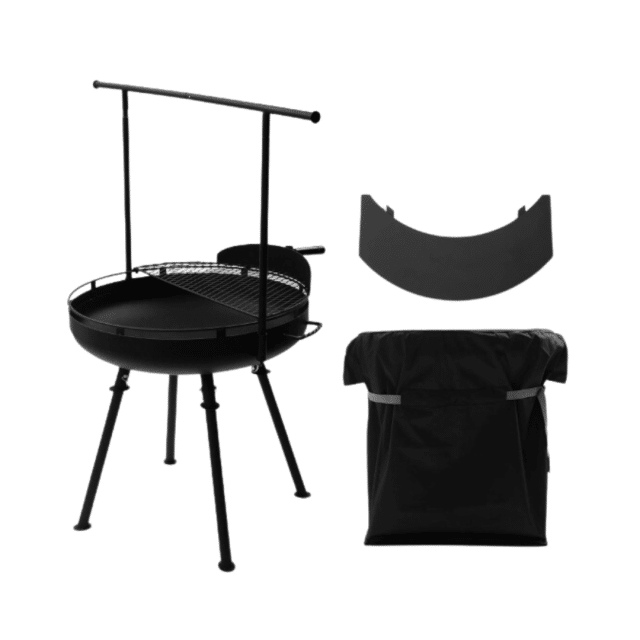 Cowboy Fire Pit Grill System set med sidobord och skyddshölje