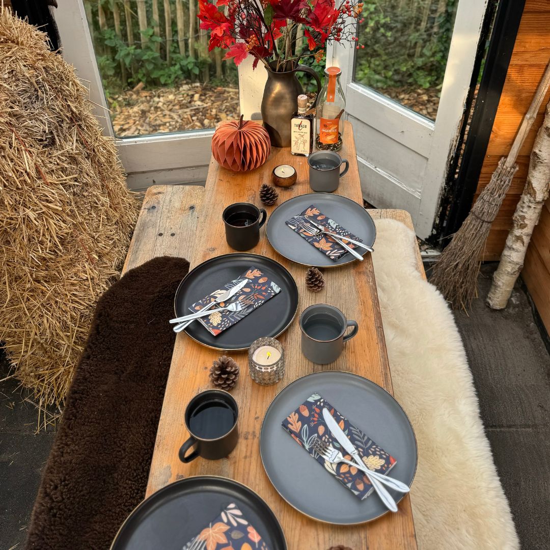 Barebones dinnerware charcoal and slate grey for autumn