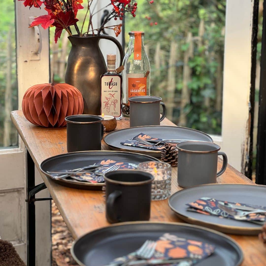 Barebones dinnerware charcoal and slate grey for autumn